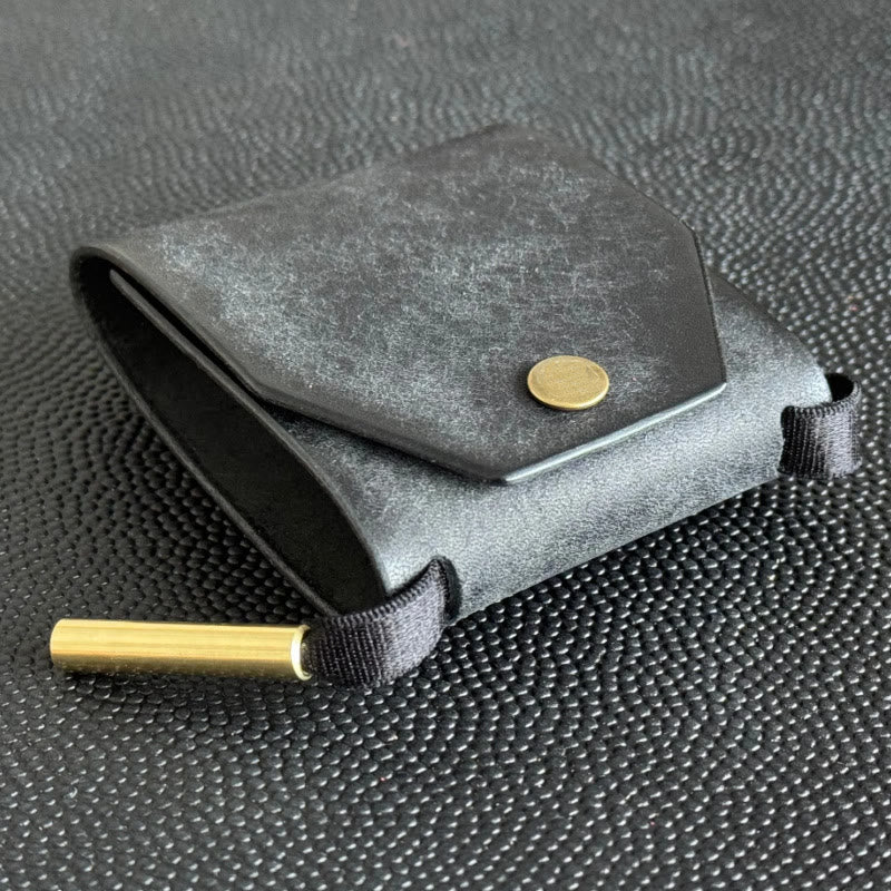 Minimalistische EDC-Geldbörse aus Leder mit Druckknopfverschluss - image 3