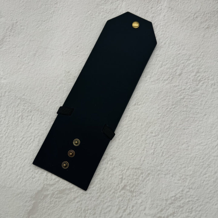 Minimalistische EDC-Geldbörse aus Leder mit Druckknopfverschluss - Schwarz - image 2