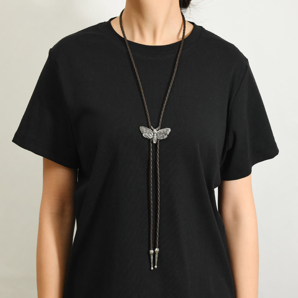 Totenkopfmotte Gothic Western Statement Bolo Krawatte - image 6
