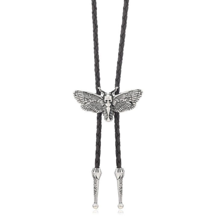 Totenkopfmotte Gothic Western Statement Bolo Krawatte - Stil Nr. 2 - Dunkler Kaffee - image 10