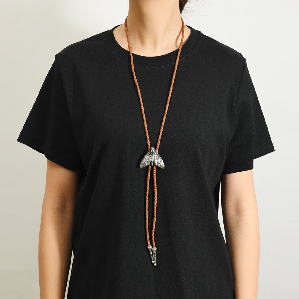 Totenkopfmotte Gothic Western Statement Bolo Krawatte - image 2