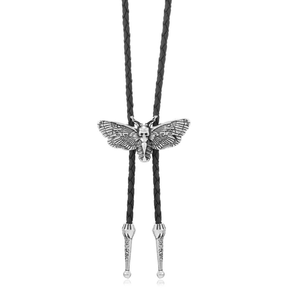 Totenkopfmotte Gothic Western Statement Bolo Krawatte - Stil Nr. 2 - Schwarz - image 9