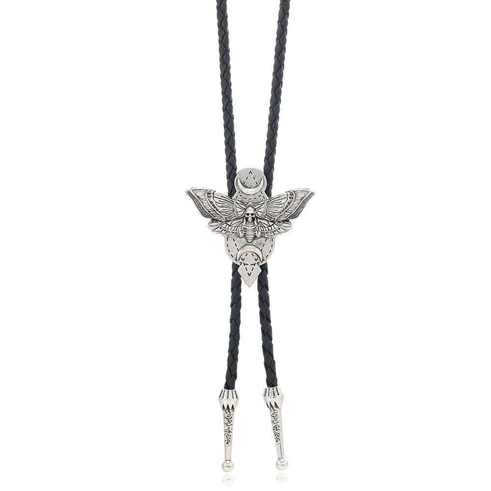 Totenkopfmotte Gothic Western Statement Bolo Krawatte - Stil Nr. 5 - Schwarz - image 15