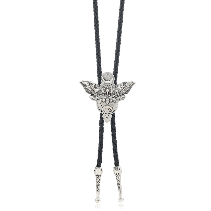 Totenkopfmotte Gothic Western Statement Bolo Krawatte - Stil Nr. 5 - Schwarz - image 15