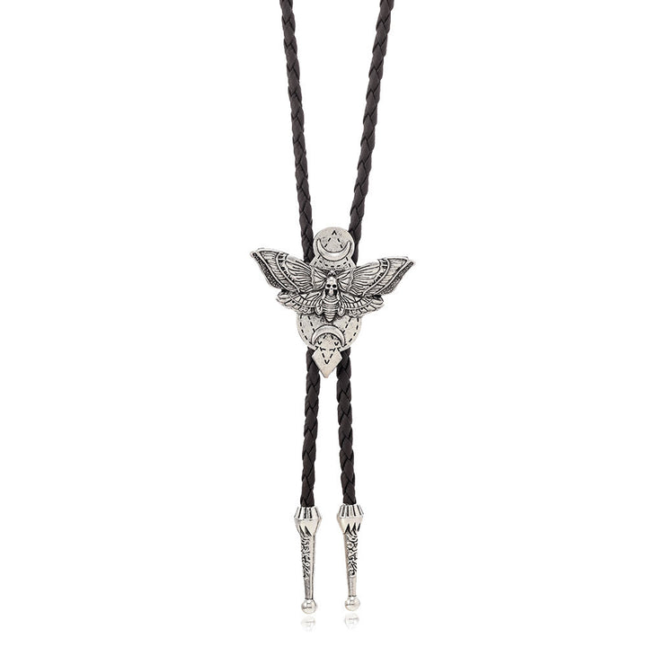 Totenkopfmotte Gothic Western Statement Bolo Krawatte - Stil Nr. 5 - Dunkler Kaffee - image 16