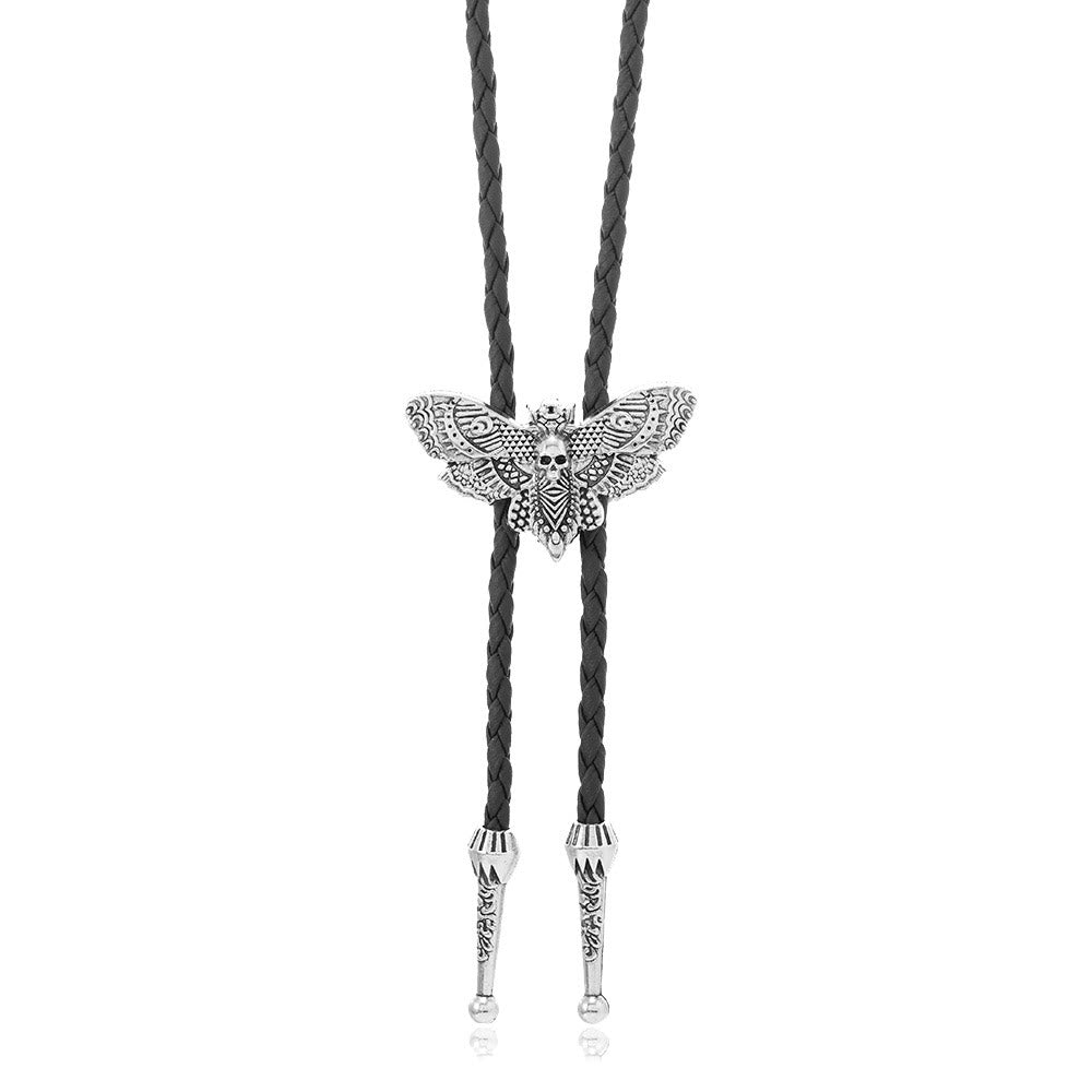 Totenkopfmotte Gothic Western Statement Bolo Krawatte - Stil Nr. 4 - Schwarz - image 13