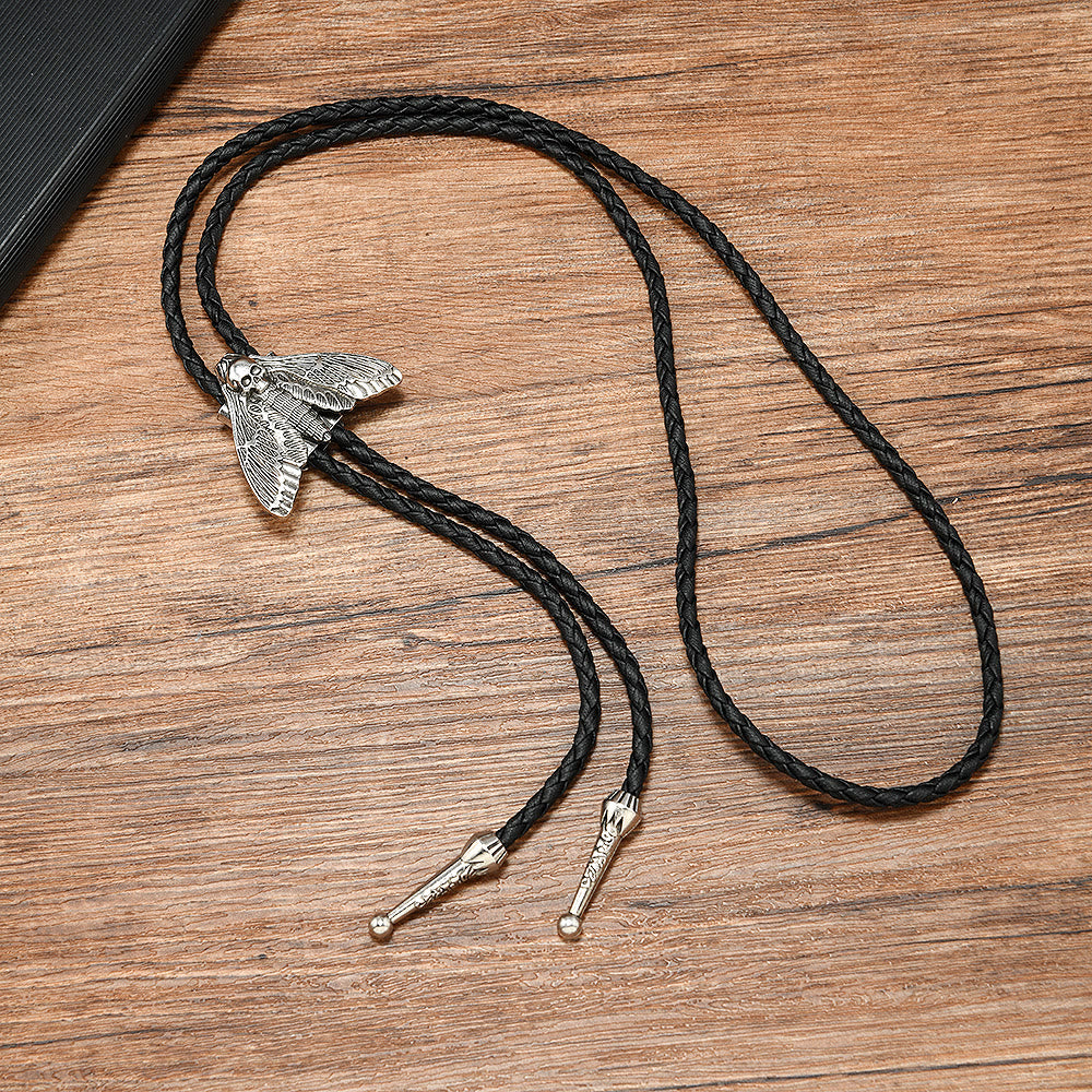 Totenkopfmotte Gothic Western Statement Bolo Krawatte - image 3