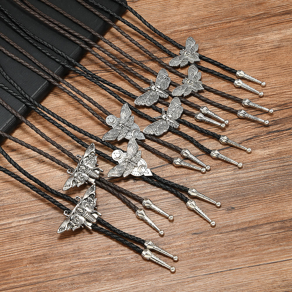 Totenkopfmotte Gothic Western Statement Bolo Krawatte - image 5