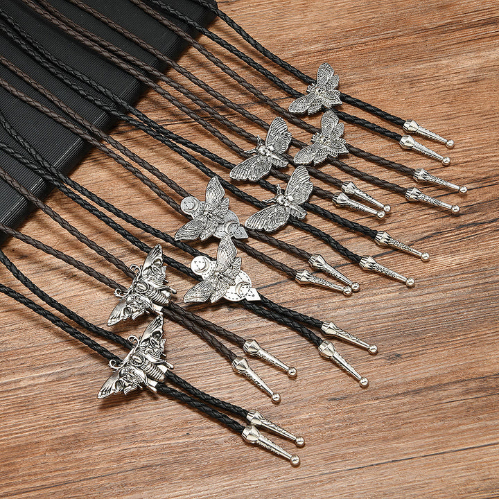 Totenkopfmotte Gothic Western Statement Bolo Krawatte - image 5