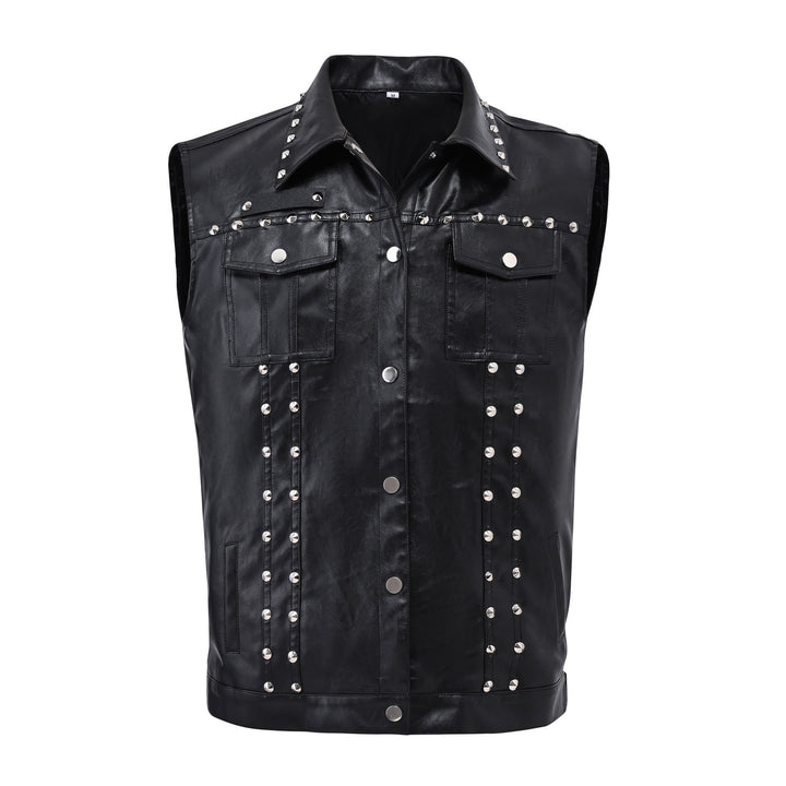 Punk-Rock-Biker-Weste aus Kunstleder mit Nieten, ärmellos - image 7