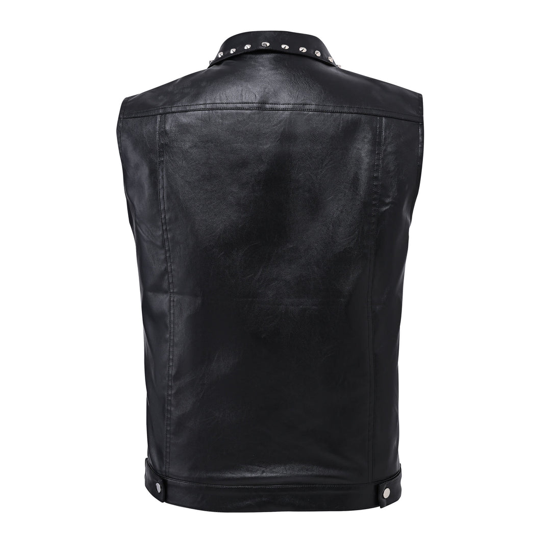 Punk-Rock-Biker-Weste aus Kunstleder mit Nieten, ärmellos - image 8