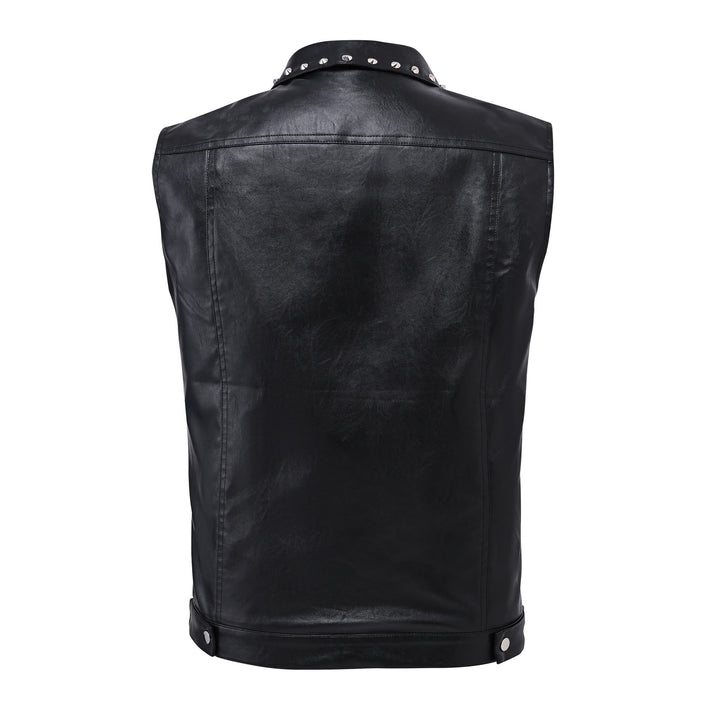 Punk-Rock-Biker-Weste aus Kunstleder mit Nieten, ärmellos - image 8