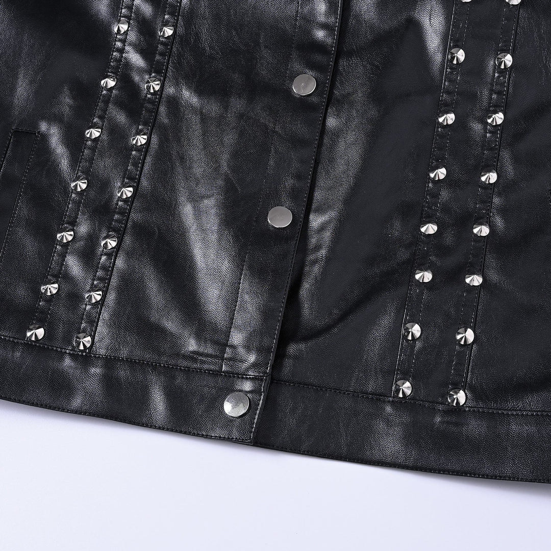 Punk-Rock-Biker-Weste aus Kunstleder mit Nieten, ärmellos - image 5