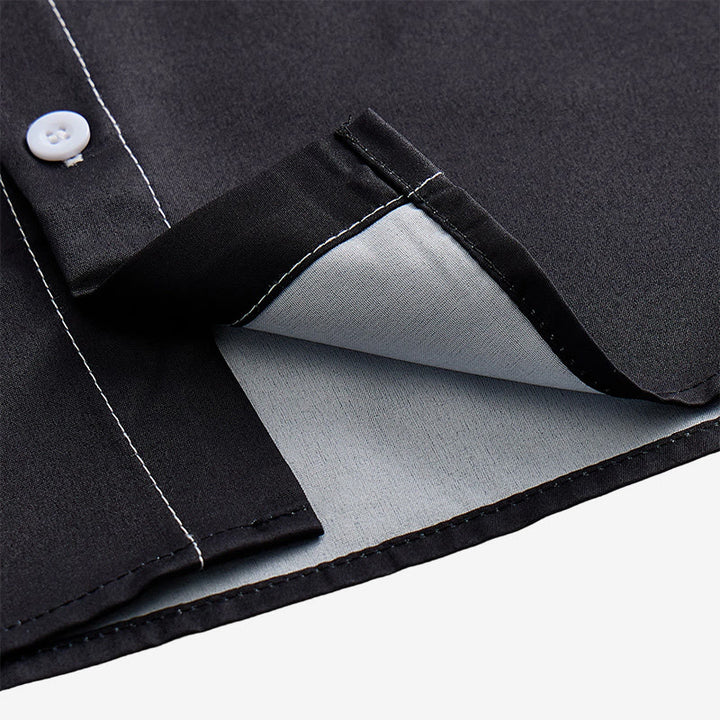 Klassisches Herrenhemd im Western-Stil mit Stierkopf-Print in Schwarz und Grau - image 7