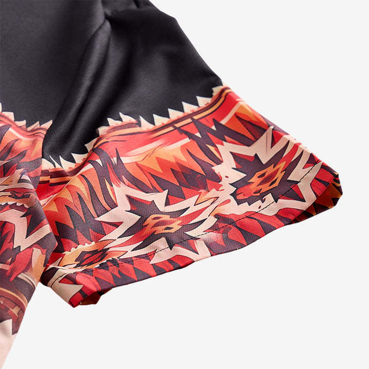 Herrenhemd im Western-Stil mit aztekischem Sternenmotiv in Schwarz und Beige - image 7