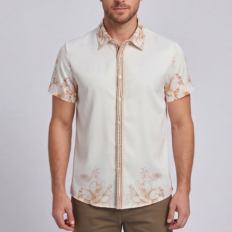Hemd mit modernem Gentleman-Barock-Blumenmuster - image 1