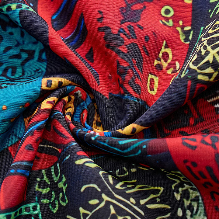 Ethnisch-bohemisches, mehrfarbiges Patchwork-Hemd - image 7