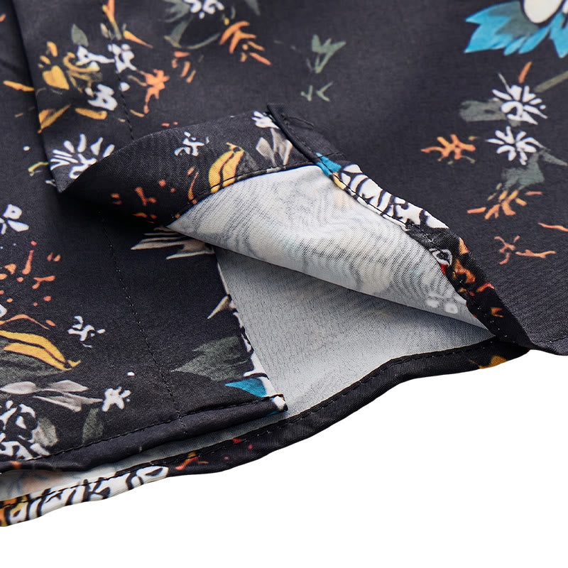 Kurzarm-Hawaiihemd mit dunklem, romantischem Blumenmuster - image 7