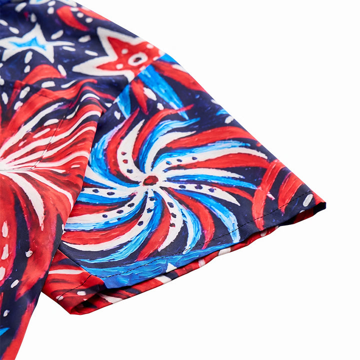 Patriotisches Sommerhemd mit amerikanischer Flagge und Feuerwerksmotiv - image 8