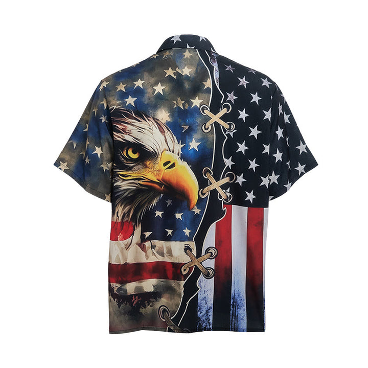 Patriotisches Hemd mit Adler- und amerikanischem Flaggenmotiv im Split-Design - image 9
