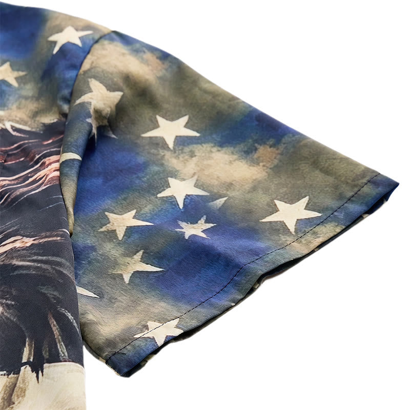 Patriotisches Hemd mit Adler- und amerikanischem Flaggenmotiv im Split-Design - image 7