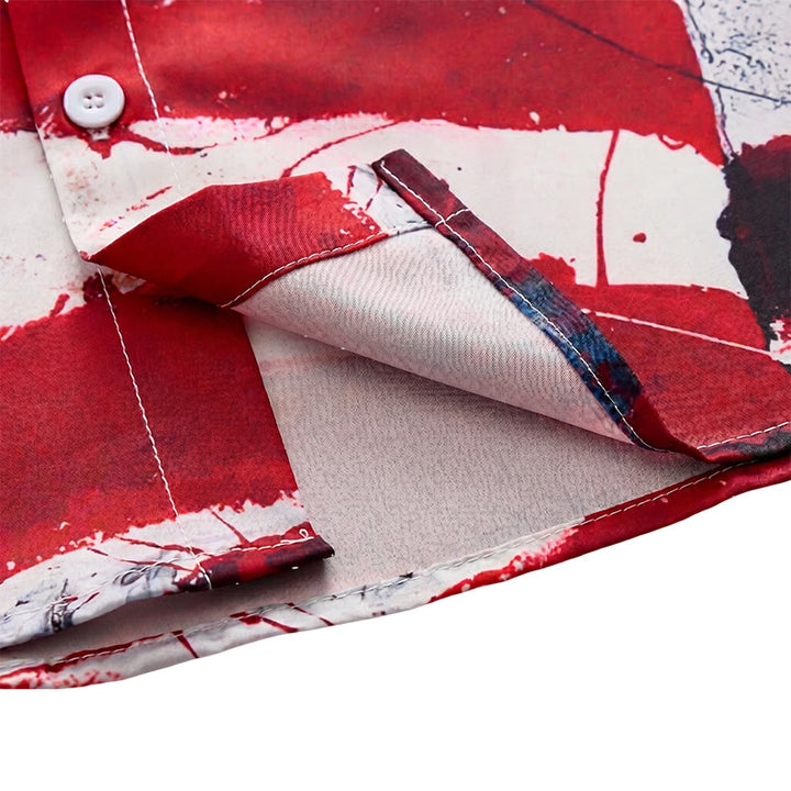 Modernes patriotisches T-Shirt mit künstlerischem Pinselstrich-Print der USA-Flagge - image 7