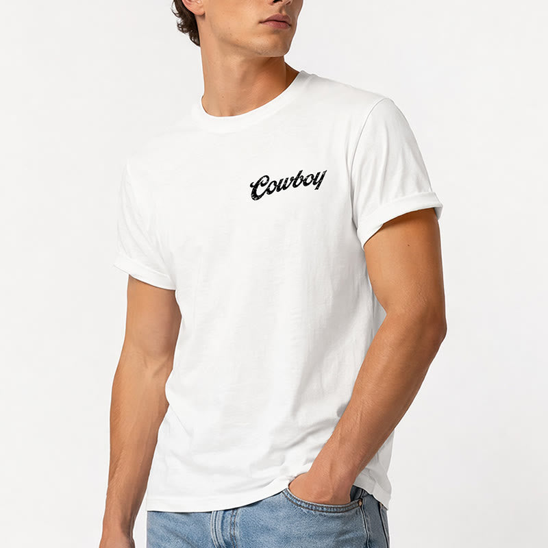 Lässiges Sommer-T-Shirt mit Retro-Reiterprint - image 3