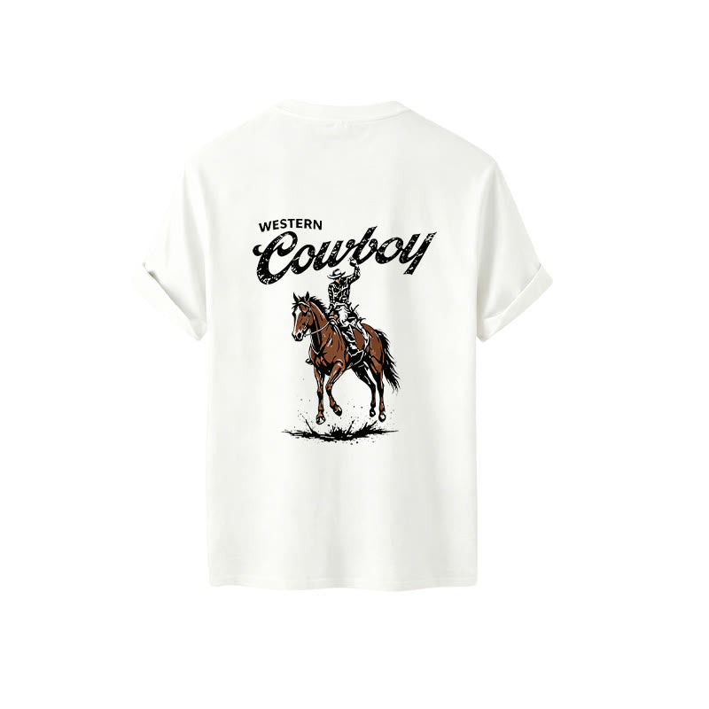 Lässiges Sommer-T-Shirt mit Retro-Reiterprint - image 6