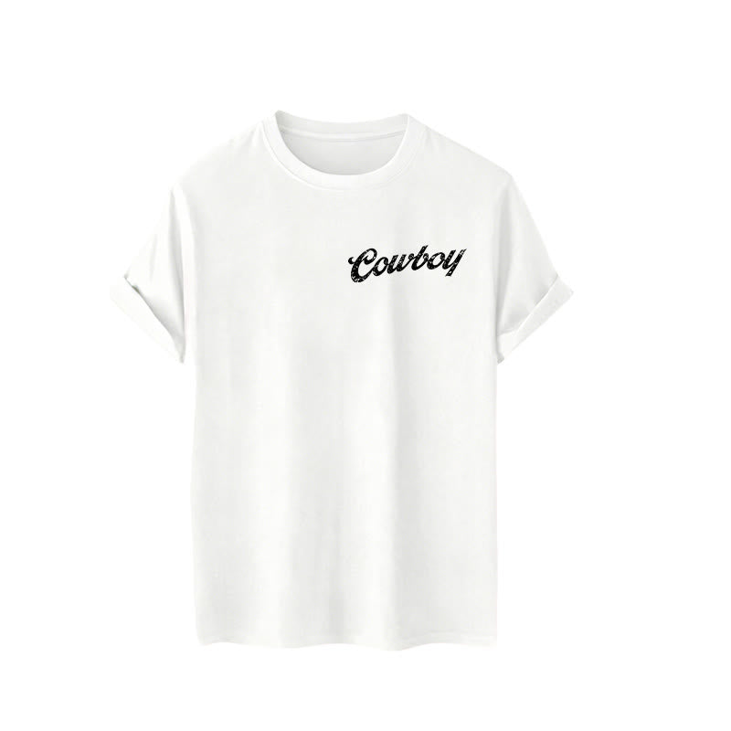 Lässiges Sommer-T-Shirt mit Retro-Reiterprint - image 5