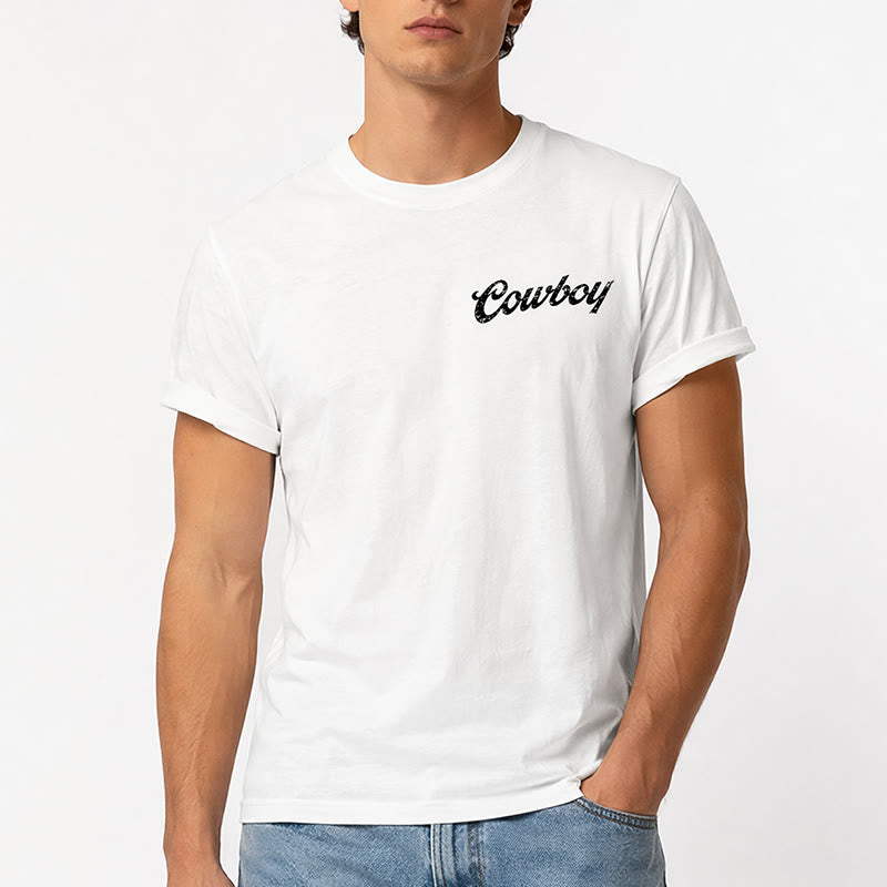 Lässiges Sommer-T-Shirt mit Retro-Reiterprint - image 1