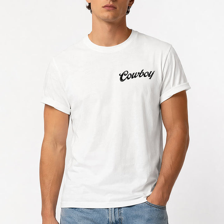 Lässiges Sommer-T-Shirt mit Retro-Reiterprint - image 1