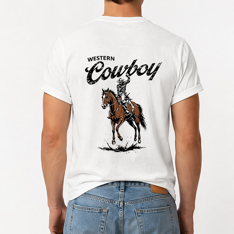 Lässiges Sommer-T-Shirt mit Retro-Reiterprint - image 2