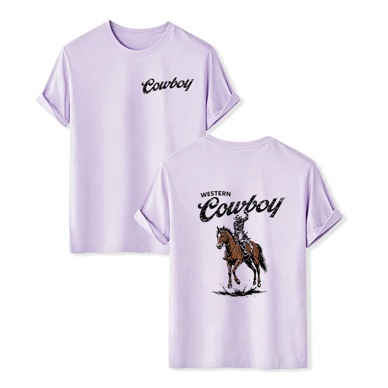 Lässiges Sommer-T-Shirt mit Retro-Reiterprint - Violett - 2XL - image 12