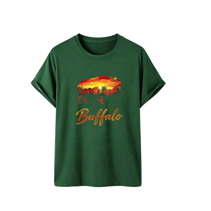 Wild & Free Sunset Buffalo Silhouette Western T-Shirt - image 5