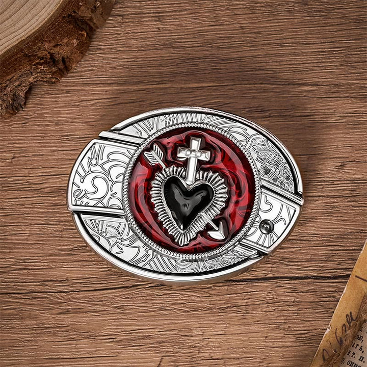 Sacred Heart & Arrow DIY Ledergürtel mit versteckter Klappmesserschnalle - image 9