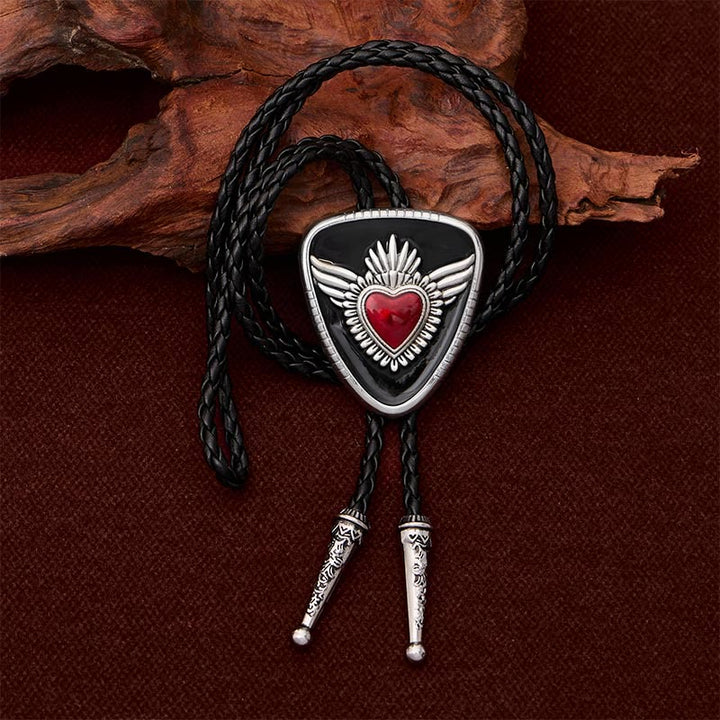 Retro-Bolo-Krawatte mit geflügeltem Herzmotiv im Western-Stil - image 6