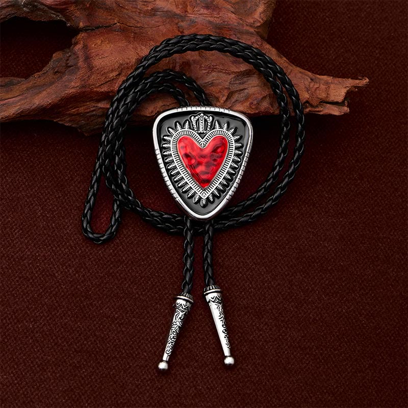 Vintage Bolo-Krawatte in Schildform mit Herz-Jesu-Krone - image 6