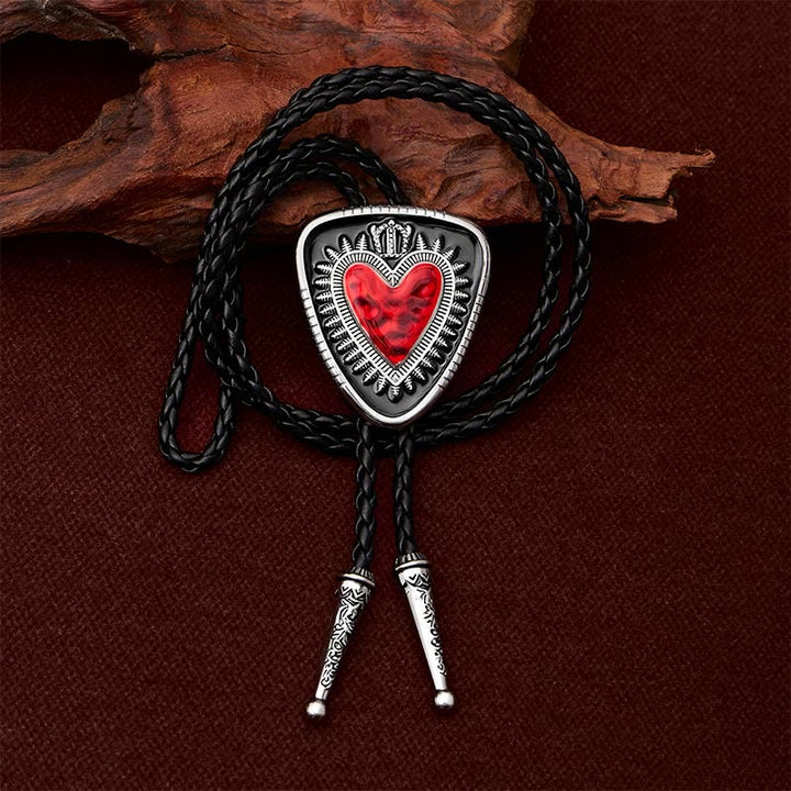 Vintage Bolo-Krawatte in Schildform mit Herz-Jesu-Krone - image 6