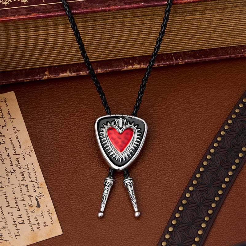 Vintage Bolo-Krawatte in Schildform mit Herz-Jesu-Krone - image 5