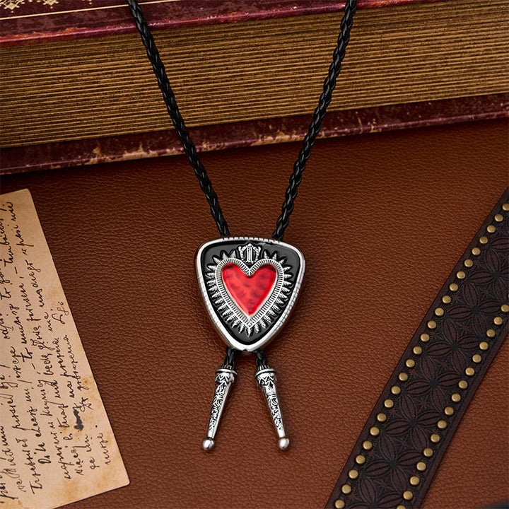 Vintage Bolo-Krawatte in Schildform mit Herz-Jesu-Krone - image 5