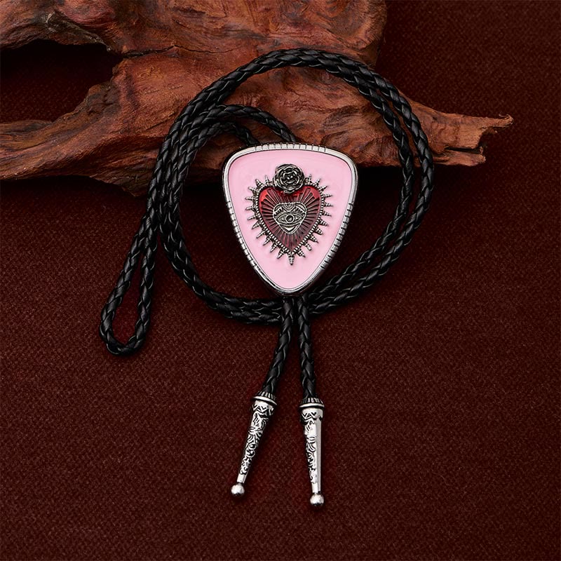 Bolo-Krawatte mit dem Motiv des Allsehenden Auges, der Rose und des Heiligen Herzens - image 6