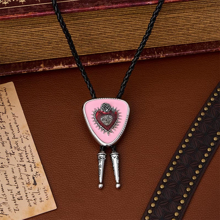 Bolo-Krawatte mit dem Motiv des Allsehenden Auges, der Rose und des Heiligen Herzens - image 5