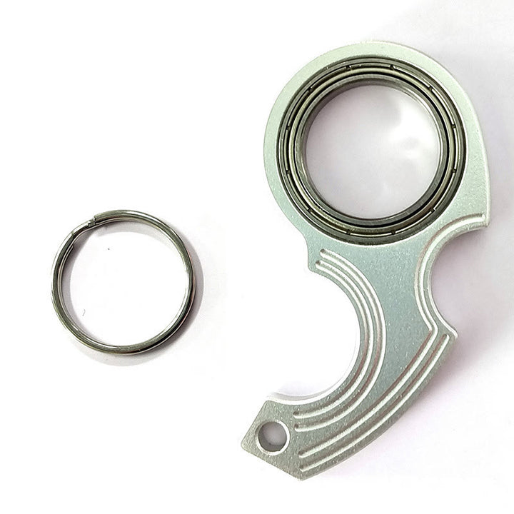 EDC-Ausrüstung: Fidget-Spinner-Schlüsselanhänger zur Linderung von Angstzuständen - Silber - image 4
