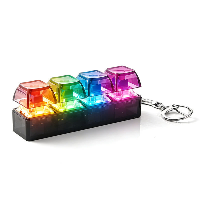Mechanisches Tastatur-Fidget-Toy-Schlüsselanhänger zur Linderung von Angstzuständen - Schwarz mit Licht - image 0