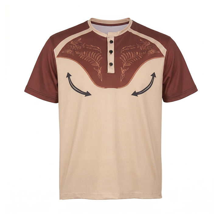 Vintage Henley-Shirt im Westernstil mit Aztekenmuster für Herren - image 9