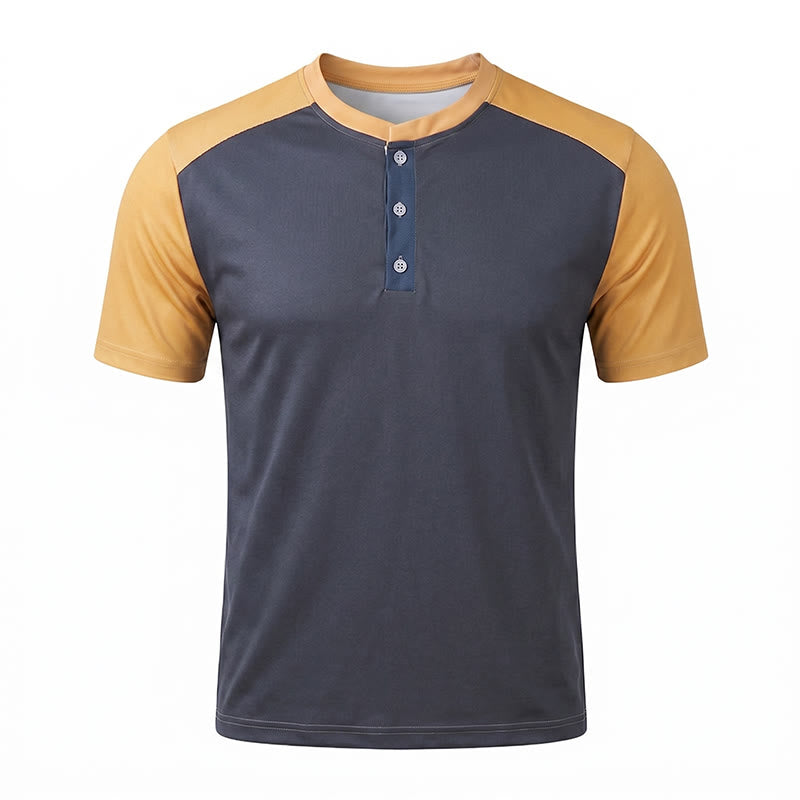 Vintage-gewaschenes Herren-Sommer-Freizeit-Henley-Shirt - image 9