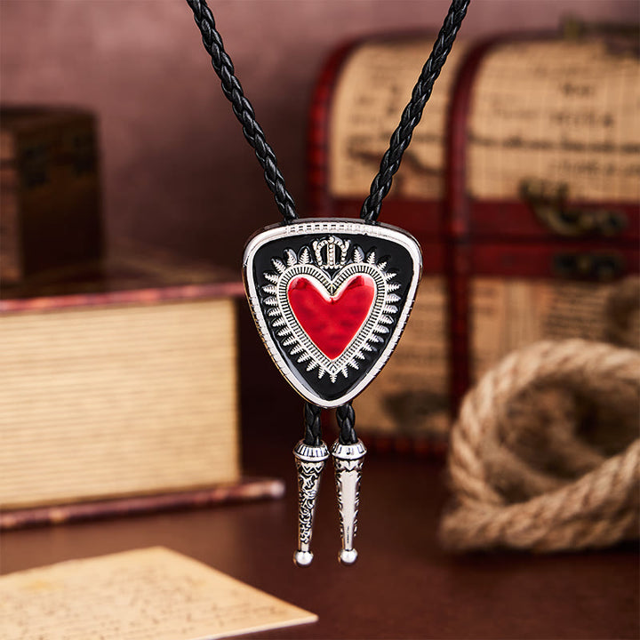 Vintage Bolo-Krawatte in Schildform mit Herz-Jesu-Krone - image 7