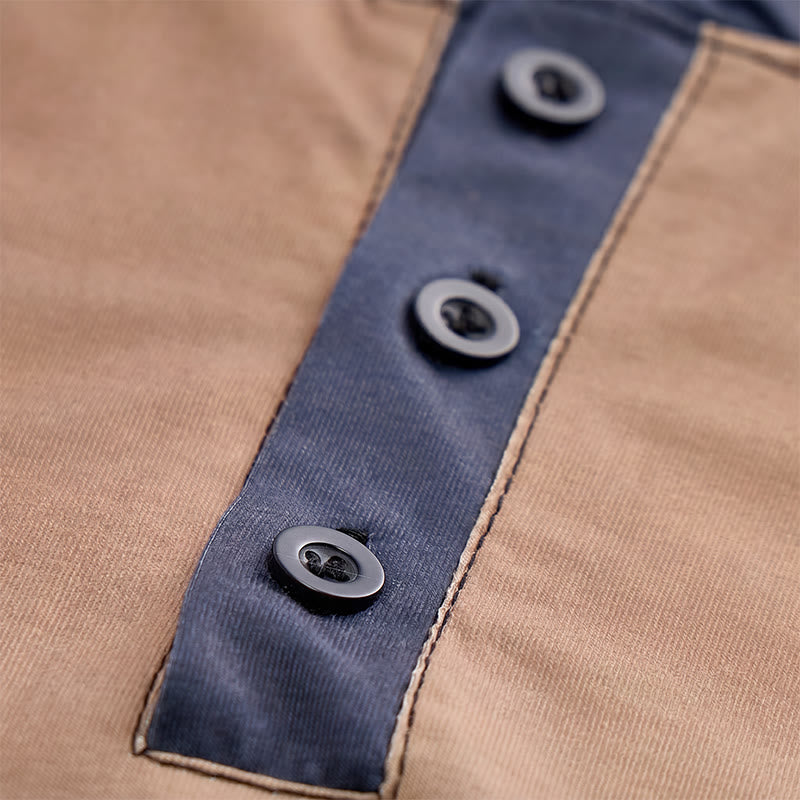 Vintage Henley-Hemd für Herren mit zweifarbigem Western-Bullenprint - image 6