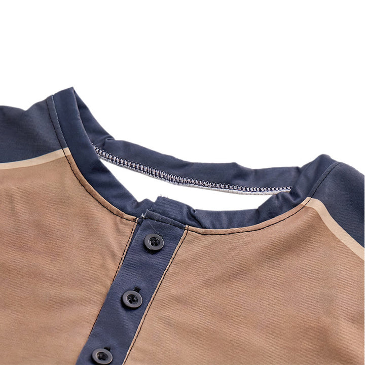 Vintage Henley-Hemd für Herren mit zweifarbigem Western-Bullenprint - image 4