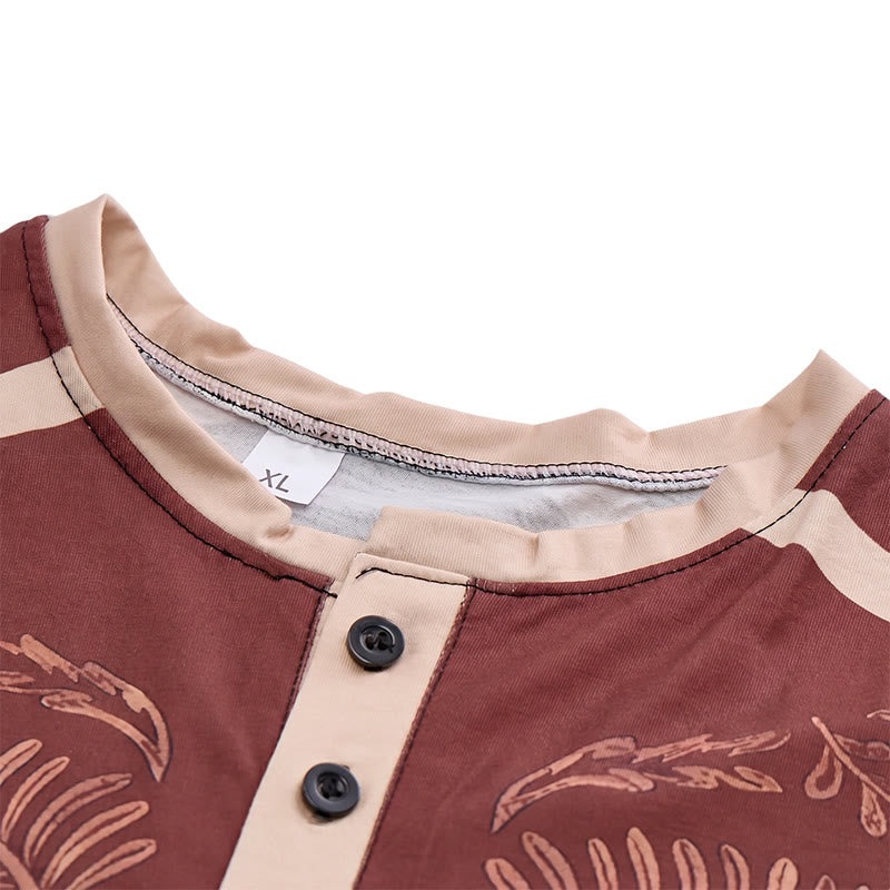 Vintage Henley-Shirt im Westernstil mit Aztekenmuster für Herren - image 4